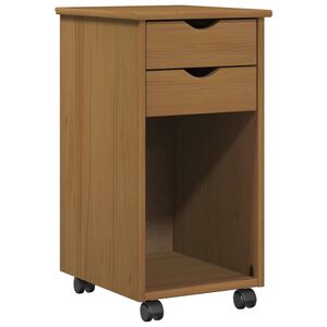 vidaXL Rollschrank 34 x 39 x 65,5 cm Massives Kiefernholz Honigbraun