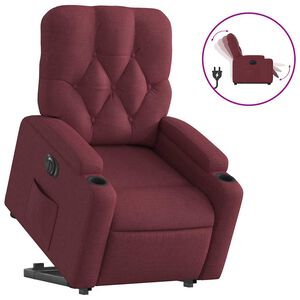 vidaXL Relaxsessel mit Aufstehhilfe Elektrisch Weinrot Stoff