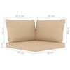 vidaXL 6-tlg. Garten-Lounge-Set mit Beige Kissen