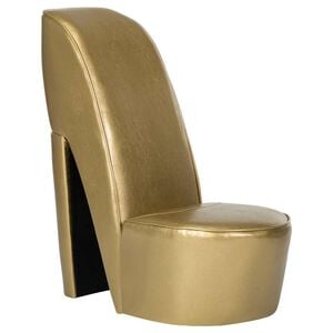 vidaXL Stuhl in St&ouml;ckelschuh-Form Golden Kunstleder