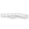 vidaXL 10-tlg. Garten-Lounge-Set Massivholz Kiefer Wei&szlig;