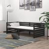 vidaXL Tagesbett mit Matratze 90x200 cm Schwarz Kiefer Massivholz