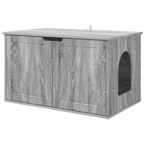 vidaXL Katzenhaus Sonoma-Grau 85 x 55 x 50,5 cm Holzwerkstoff