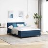 vidaXL Boxspringbett mit Matratze mit LED Blau 160 x 200 cm Stoff