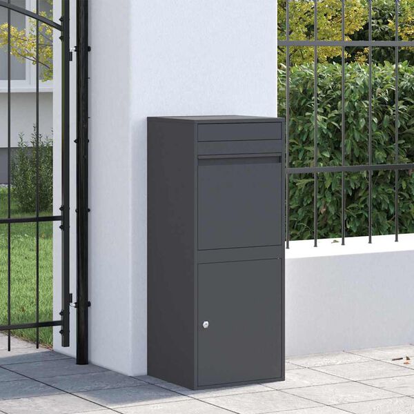 vidaXL Paketdrop-Box mit Speicher Anthrazit 41 x 38 x 103 cm Stahl