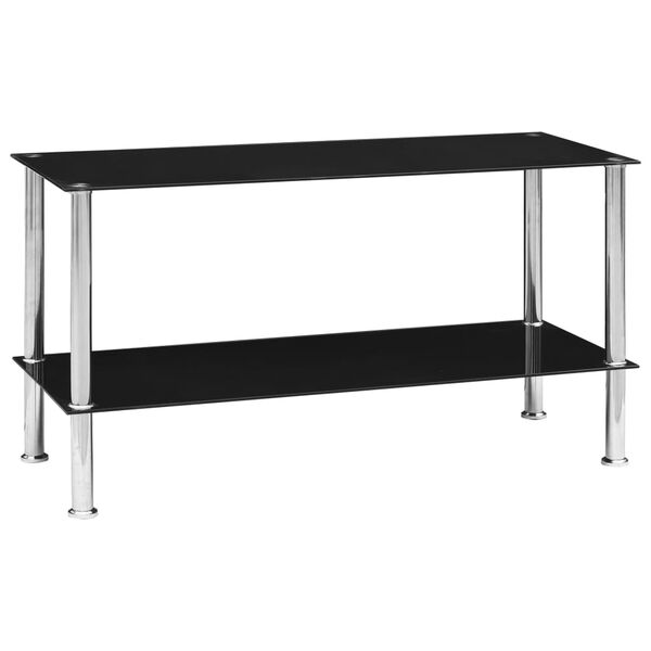 vidaXL Couchtisch Schwarz 110x43x60 cm Hartglas