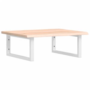 vidaXL Waschtischplatte mit Halterung Stahl und Massivholz Eiche