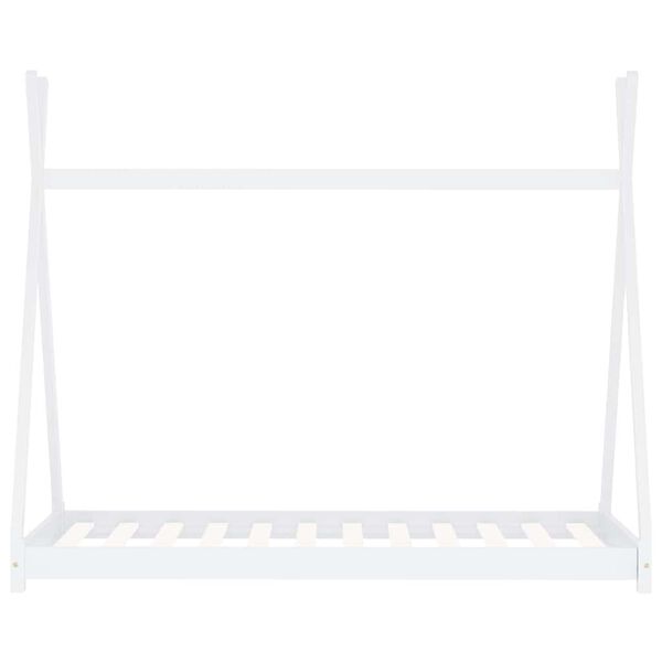 vidaXL Kinder-Bettgestell Weiß Massivholz Kiefer 90 x 200 cm