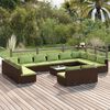 vidaXL 13-tlg. Garten-Lounge-Set mit Kissen Braun Poly Rattan