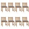 vidaXL Gartenstühle 8 Stk. mit Kissen Massivholz Teak