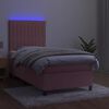 vidaXL Boxspringbett mit Matratze & LED Rosa 80x200 cm Samt