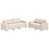 vidaXL Sofa 2 stk. Beige Leinenmischgewebe