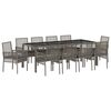 vidaXL Garten Essgruppe 11 pcs Grau Poly-Rattan