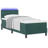 vidaXL LED Boxspringbett mit Matratze Dunkelgr&uuml;n 80 x 200 cm Samt