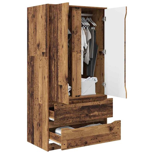 vidaXL Schrank mit Schubladen Altholz 79,5 x 49 x 156 cm Holzwerkstoff