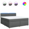 vidaXL Boxspringbett mit Matratze Dunkelgrau 180x200 cm Stoff