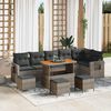 vidaXL Gartensofa-set mit Kissen 12 pcs Grau Poly-Rattan