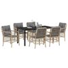 vidaXL Garten Essgruppe mit Kissen 7 pcs Beige Poly-Rattan