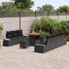 vidaXL Gartensofa-set mit Kissen 10 pcs Schwarz Poly Rattan