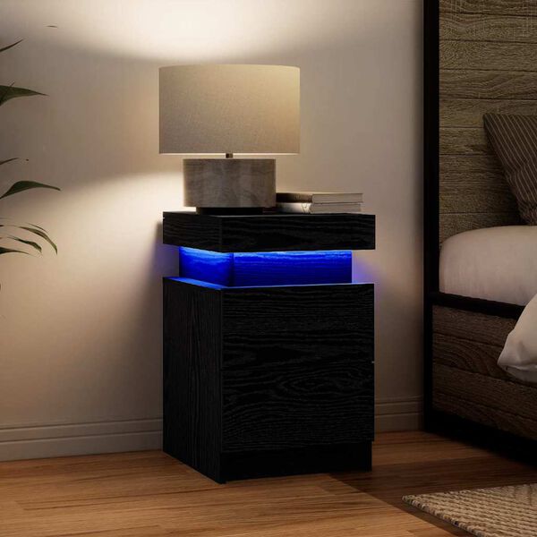 vidaXL Nachttisch Schwarz Eichen-Optik 35 x 39 x 55 cm Holzwerkstoff