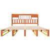 vidaXL Massivholzbett mit Regal ohne Matratze Wachsbraun 200x200 cm