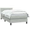 vidaXL Boxspringbett mit Matratze Hellgrau 80x210 cm Samt
