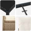 vidaXL Garten Essgruppe mit Kissen 7 pcs Beige Poly Rattan