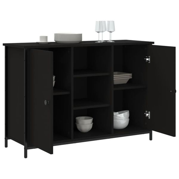 vidaXL Sideboard Schwarz 100x35x70 cm Holzwerkstoff