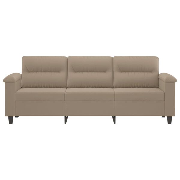 vidaXL 3-Sitzer-Sofa Taupe 180 cm Mikrofasergewebe