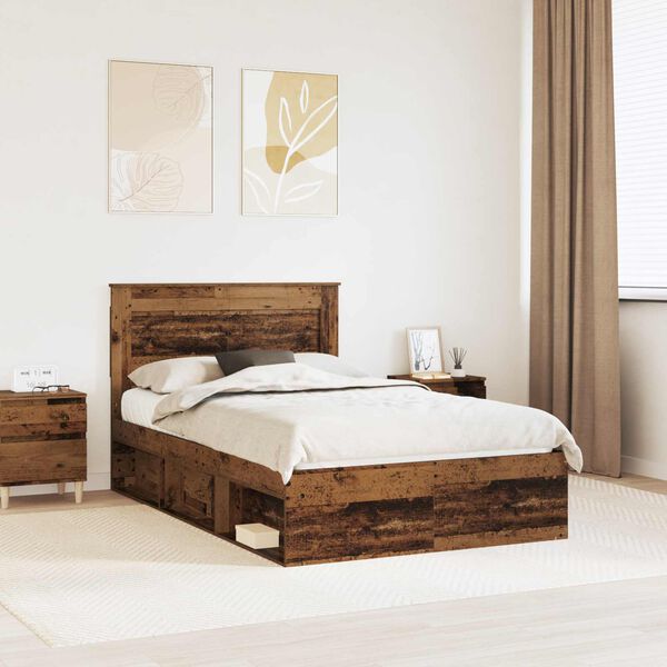 vidaXL Bettrahmen Altholz 120 x 200 cm Massives Kiefernholz