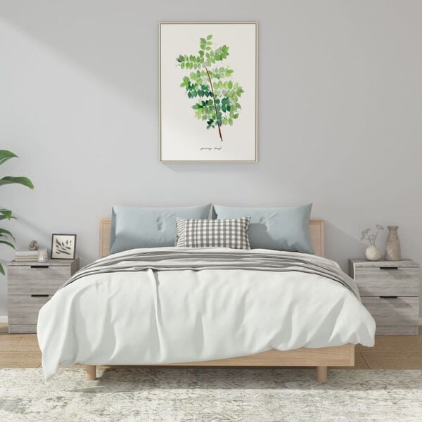 vidaXL Nachttische 2 Stk. Grau Sonoma Holzwerkstoff