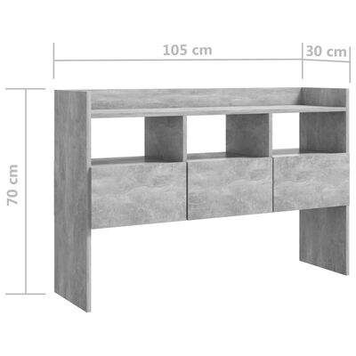 vidaXL Sideboard Betongrau 105x30x70 cm Holzwerkstoff