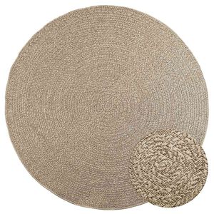 vidaXL Teppich ZIZUR Beige &Oslash; 200 cm Jute-Optik Indoor und Outdoor