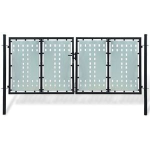 vidaXL Schwarzes Einzeltor für Zäune 300 x 125 cm