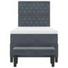 vidaXL Boxspringbett mit Matratze Dunkelgrau 90 x 190 cm Samt