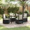 vidaXL Garten Essgruppe 5 pcs Schwarz Poly-Rattan