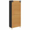 vidaXL Highboard Schwarz Eichen-Optik 69,5 x 34 x 180 cm Holzwerkstoff