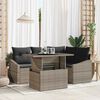 vidaXL Garten-Sofa-Set mit Kissen mit Speicher mit Kissen 5 pcs Grau