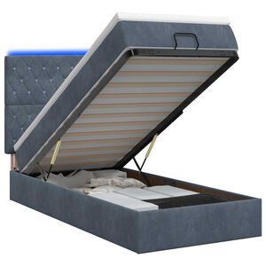 vidaXL Ottoman-Bett mit Matratze und LED Dunkelgrau 80 x 200 cm Samt