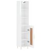 vidaXL Highboard Hochglanz-Wei&szlig; 34,5x34x180 cm Holzwerkstoff