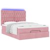vidaXL Ottoman-Bett mit Matratzen & LEDs Rosa 140x190 cm Samt