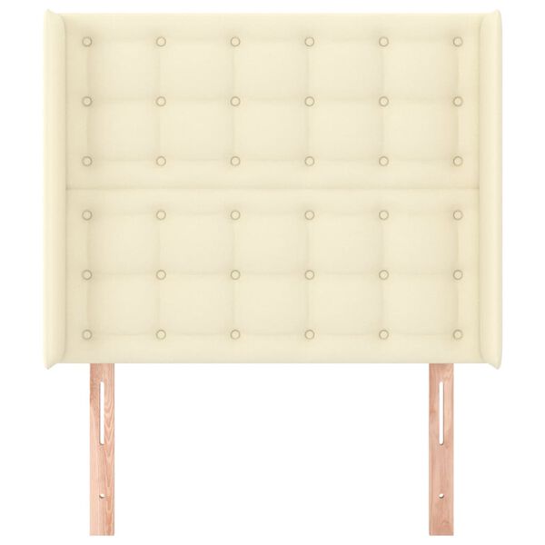 vidaXL Kopfteil mit Ohren Creme 103x16x118/128 cm Kunstleder