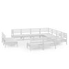 vidaXL 11-tlg. Garten-Lounge-Set Massivholz Kiefer Wei&szlig;