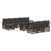 vidaXL Gartensofa-set 11 stk. Grau und Dunkelgrau 100 x 55 x 73 cm