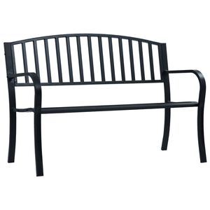 vidaXL Gartenbank Schwarz 120 cm Stahl