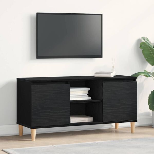 vidaXL TV-Schr&auml;nk Schwarz Eichen-Optik 102 x 35 x 50 cm Holzwerkstoff