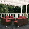 vidaXL 8-tlg. Garten-Lounge-Set mit Kissen Poly Rattan Braun