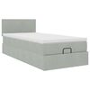 vidaXL Ottoman-Bett mit Matratze Hellgrau 100x200 cm Samt