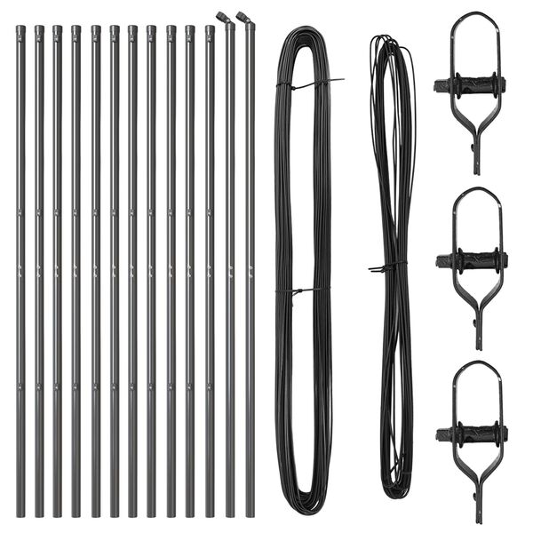 vidaXL Zaunpfosten 13 pcs Grau Ø32mm 170 cm Verzinkter Stahl