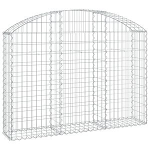 vidaXL Gabione mit Hochbogen 150x30x100/120 cm Verzinktes Eisen